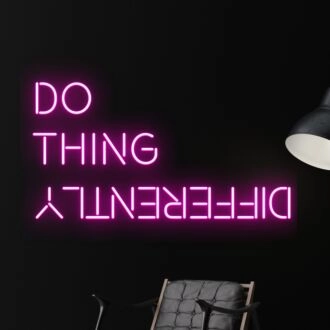 Brighten Your Space: Do Thing Differently Led Neon Sign Custom Text Quote Neon Led Sign Custom Text for Home Decor, Office Vibes, Storefront Appeal, and Memorable Weddings & Parties.