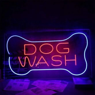 Dog Wash Neon Sign for Pet Grooming Shops