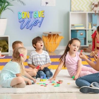 Brighten Your Space: Dont Give Up Neon Sign Perfect for Home Decor, Offices, and Motivational Workspaces.