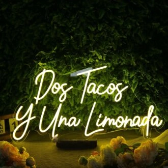 Dos Tacos Y Una Limonada Yellow Neon Sign