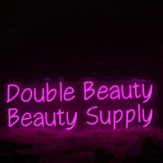 Double Beauty Beauty Supply Pink Neon Sign