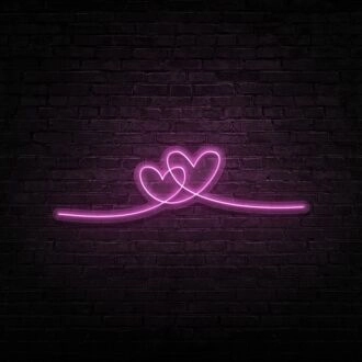 Double Heart Neon Sign Perfect for romantic and loving spaces