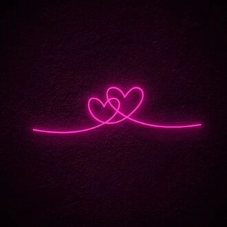 Double Heart Neon Sign for Romantic Settings
