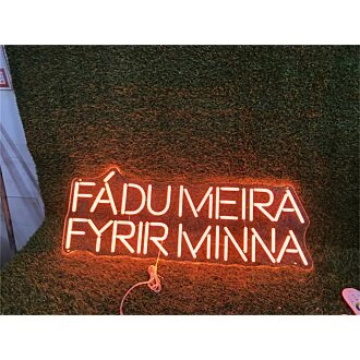 Enhance Your Wedding, Bar, or Storefront Ambiance with the Fadu Meira Fyrir Minna Custom LED Neon Sign.