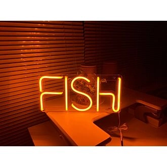 Fish Text Neon Sign