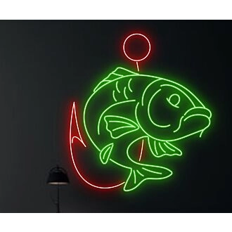 Brighten Up Your Home, Office, or Coastal Bar with the Fishing Led Neon Sign - A Perfect Touch for Sea Animal Lovers and Celebrations