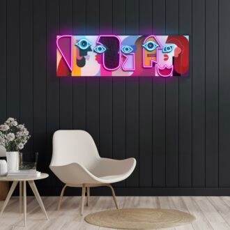 Five Faces Neon X Acrylic Artwork