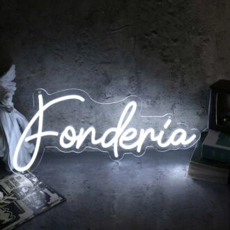 Fonderia White Neon Sign