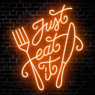 Vibrant Just Eat It Restaurant Neon Sign