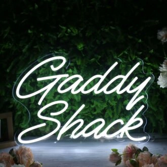 Gaddy Shack White Neon Sign
