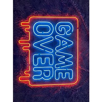 Elevate Your Gaming Space with Game Over Led Neon Sign - Ideal for Arcade, Bar, Man Cave, and Game Room Decoration.
