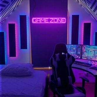 Brighten Your Gaming Room or Add a Cool Vibe to Parties with the Game Zone Neon Sign Gaming Light Up Sign.