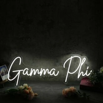 Gamma Phi White Neon Sign for Sorority and College Decor