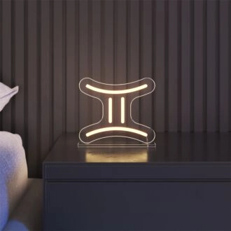 Brighten Up Your Space: Gemini LED Neon Sign, Perfect for Home Decor, Office Ambiance, and Bar Settings.