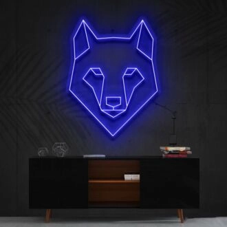 Geometric Wolf Neon Sign for Modern and Artistic Decor