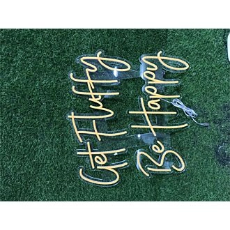 Brighten Up Your Space: Get Fluffy Be Happy Custom LED Neon Sign for Bars, Weddings, and Chic Home Decor.