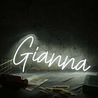 Gianna White Neon Sign for Personalized Decor