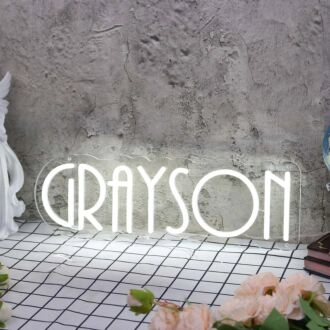 Grayson White Neon Sign