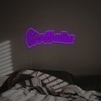 Brighten Your Wizarding World: Perfect for Home Decor, Dorm Rooms, and Harry Potter Theme Parties - Gryffindor LED Neon Sign.