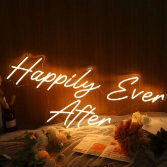 Happily Ever After Yellow Neon Sign