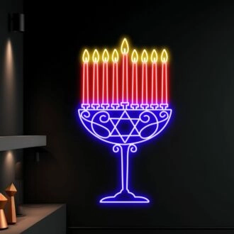 Brighten Up Your Festive Celebrations and Decor with the Happy Hanukkah Led Neon Sign – Perfect for Home, Office, or Party Ambiance.