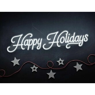 Happy Holidays Neon Sign for Festive and Celebratory Spaces