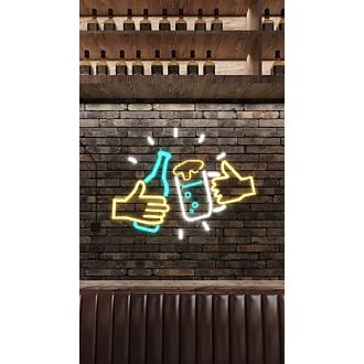 Happy Hour Logo Neon Sign
