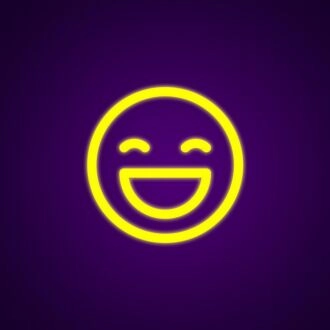 Happy Neon Sign for Positive Spaces