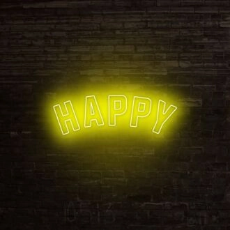 Happy Neon Sign V2 adds a cheerful atmosphere to any space