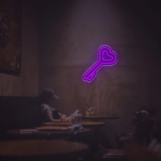 Heart Key LED Neon Sign