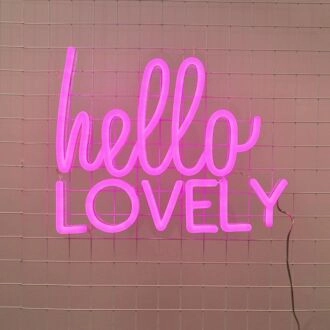 Hello Lovely Neon Sign adds a welcoming feel to any home