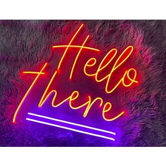 Hello There Neon Sign Orange And Purple Neon Sign