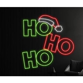 Brighten Your Festive Season: Hohoho Led Neon Sign Christmas Quote Led Light, Perfect for Home, Office, and Store Holiday Decorations, Welcoming Santa Claus in Style.