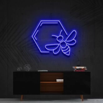 Honeycomb Bee Neon Sign for Nature and Whimsical Decor