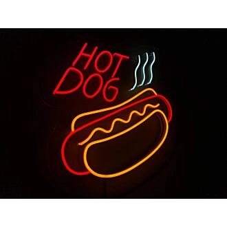 Hot Dog Character Neon Sign