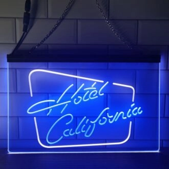 Hotel California Dual LED Neon Sign for Music Fans