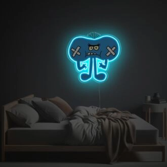 Brighten Up Your Space: Hurted Blue Guy LED Neon Acrylic Artwork Perfect for Home, Office, or Bar Enhancement.