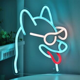 Brighten Your Space with Style: The Husky Dog Wear Sunglasses LED Neon Sign for Bars, Parties, and Chic Home Decor.