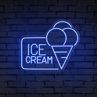 Brighten Your Space: Ice Cream Words Symbols Neon Sign - Perfect for Home Décor, Cafes, and Theme Parties.
