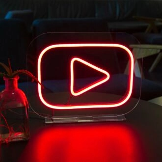 YouTube Neon Icon of Digital Entertainment