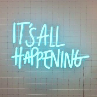 Its All Happening Neon Sign for exciting and vibrant party spaces