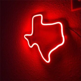 Beleuchten Sie Ihr Zuhause, Büro oder Ihre Bar mit einem leuchtenden Texas LED-Neonschild.