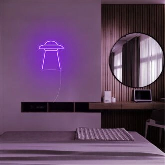 Erhellen Sie Ihren Raum: Mini UFO LED-Neonschild für Wohnkultur, Bars und Partyatmosphäre.