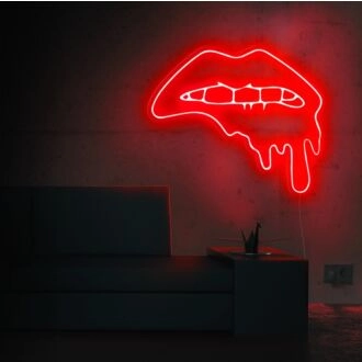 Dripping Lips Neon Sign