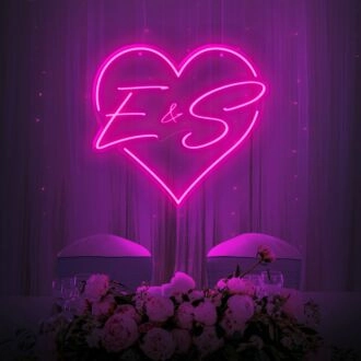 Customized Initials Heart Neon Sign