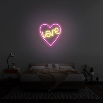 Love With Heart Neon Sign
