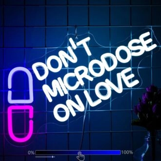 Brighten Up Your Home, Office, or Bar: Capsules And Don't Microdose On Love Neon Sign Perfect for Ambiance and Decor.