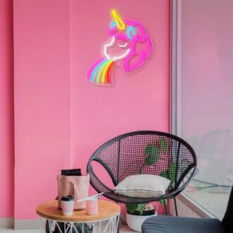 Beleuchten Sie Ihren Raum: Farbige Pony Paulie Neon-Leuchtreklame, Perfekt für Kinderzimmer, Spielbereiche oder Themenpartys.