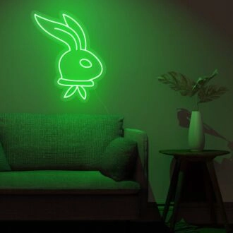 Bereichern Sie Ihr Osterfest und Ihre Dekoration mit dem verspielten Neonzeichen des Langohren-Hasen - Perfekt für Partys, Zuhause und Schaufenster!