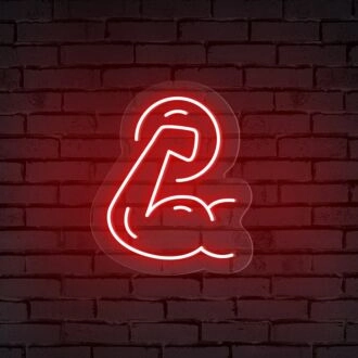 Verbessern Sie Ihr Fitnessstudio, Ihre Bar oder Ihr Fitness-Event mit dem markanten Muskelarm-Neonschild.